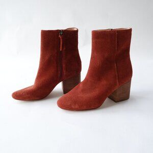 NEW J Crew Sadie Suede Ankle Boots Size 6.5 Rust Red